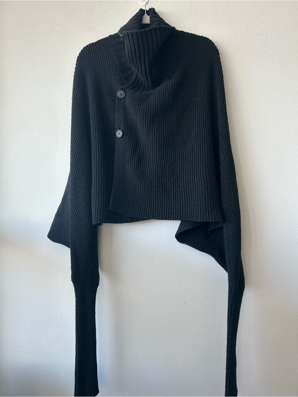 RISMAT by Y's Asymmetrical Dolman Sleeve Knit Wool Alpaca Silk blend Sweater Top
